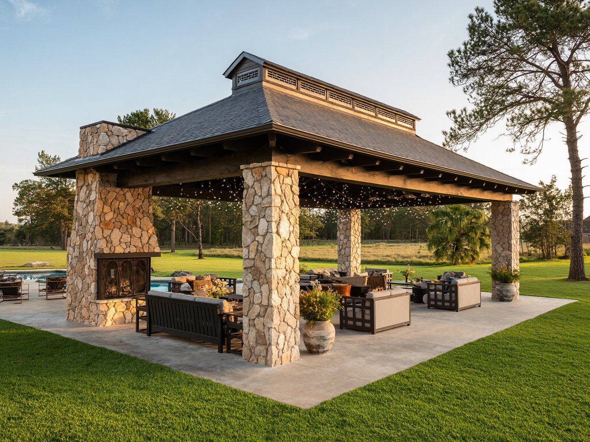 Pavilion with Stone Columns